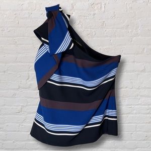 Banana Republic Striped One Shoulder Blouse Size 2
